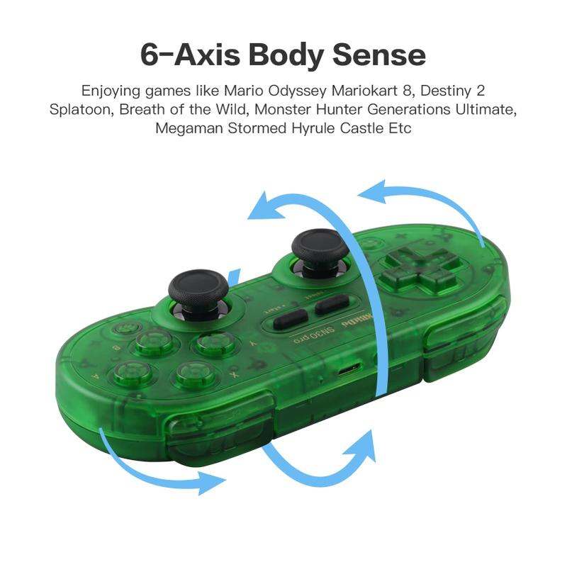 Controlador de jogo 8Bitdo SN30 Pro sem fio Bluetooth para switch